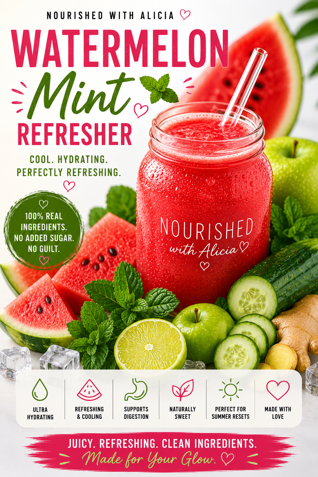 Watermelon Mint Refresher Juice Recipe