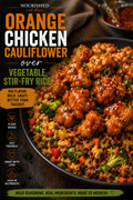 Orange Chicken Cauliflower Over Vegetable Stir-Fry Rice Recipe